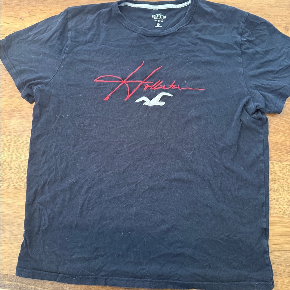 Hollister Blue and Red Short Sleeve Tee